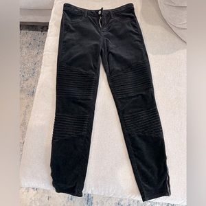 JBrand black velvet moto pants